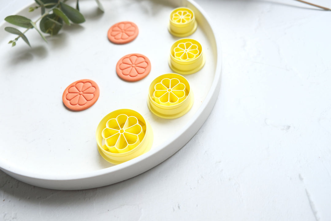 Orange slice polymer clay cutter, Lemon earring cutter, Fruit Polymer clay Cutter, Lime earrings, Lemon earrings, Polymer clay cutter