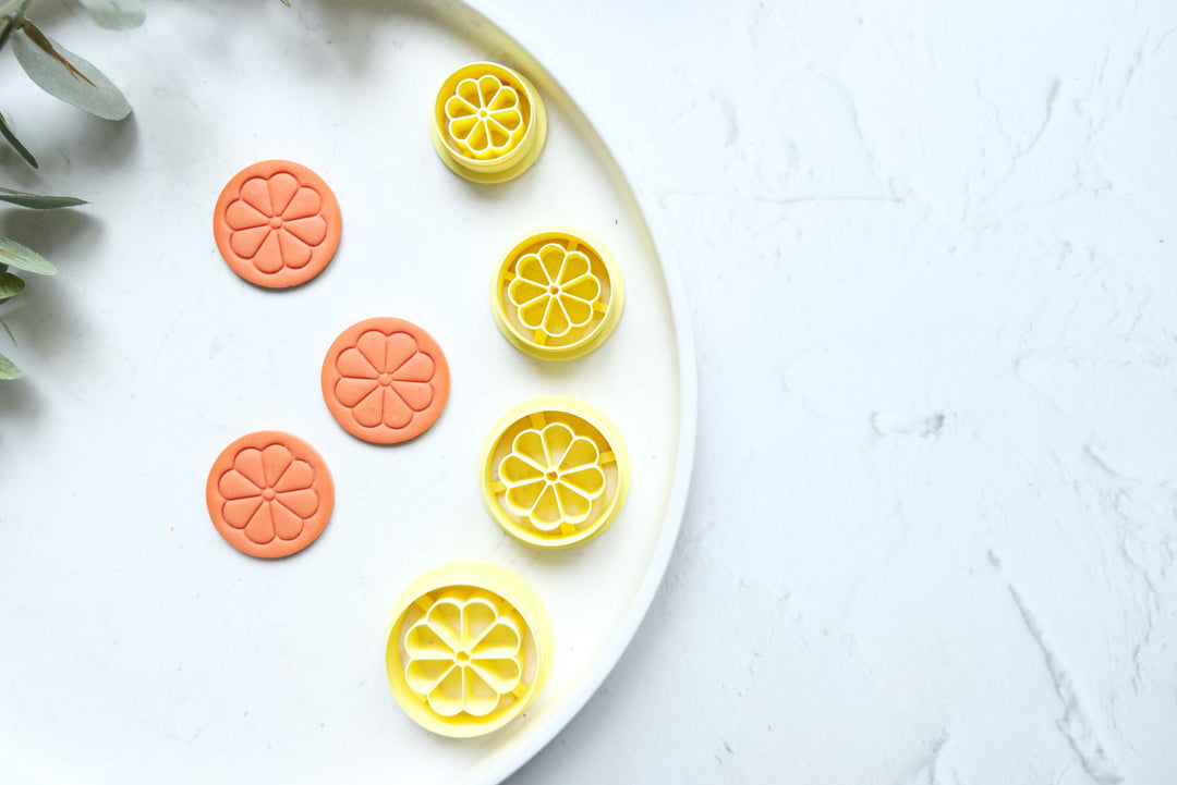 Orange slice polymer clay cutter, Lemon earring cutter, Fruit Polymer clay Cutter, Lime earrings, Lemon earrings, Polymer clay cutter