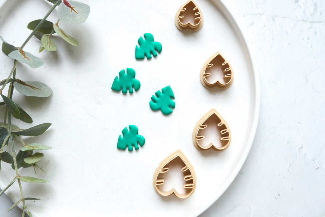 Monstera leaf polymer clay cutter, Leaf Clay Cutter, Leaf Cookie cutter, Hair clip cutter, Biscuit cutter, Earring making tool, Clay tool