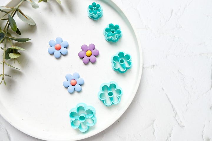 Daisy Polymer Clay Cutters: Flower Earring Making, 5 Sizes