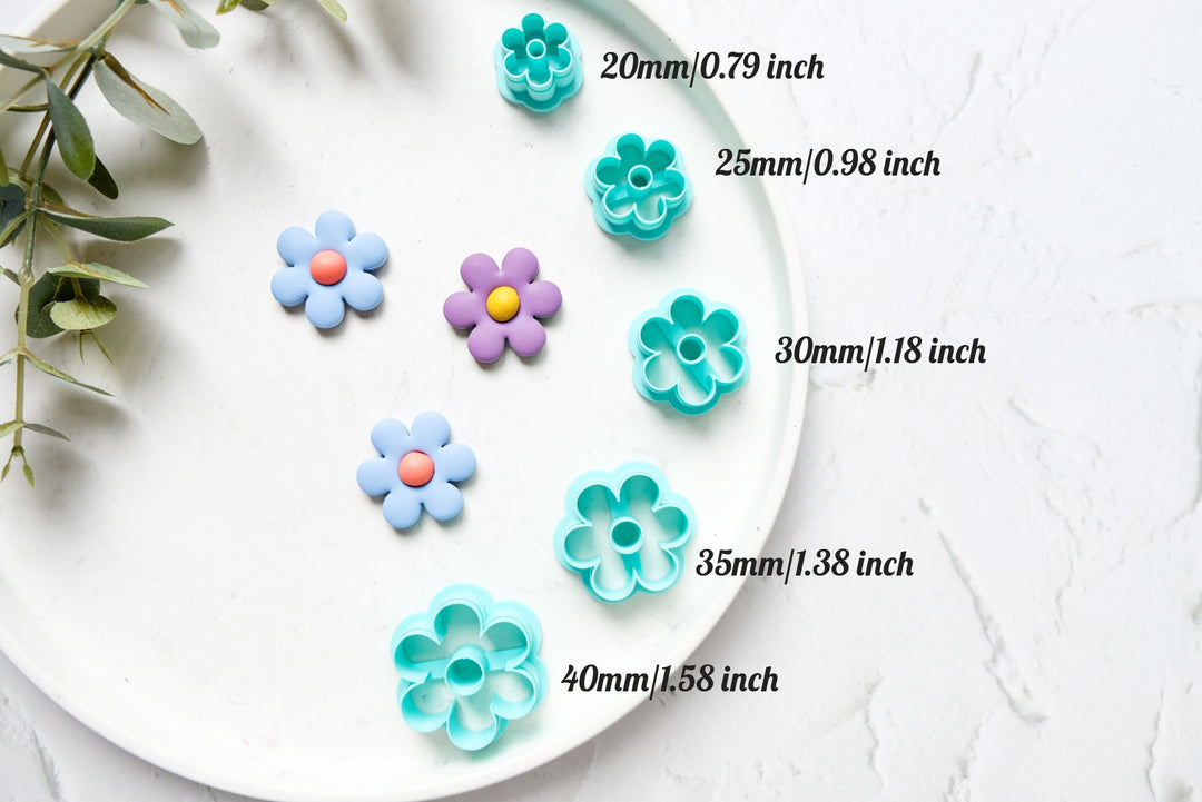 Daisy Polymer Clay Cutters: Flower Earring Making, 5 Sizes