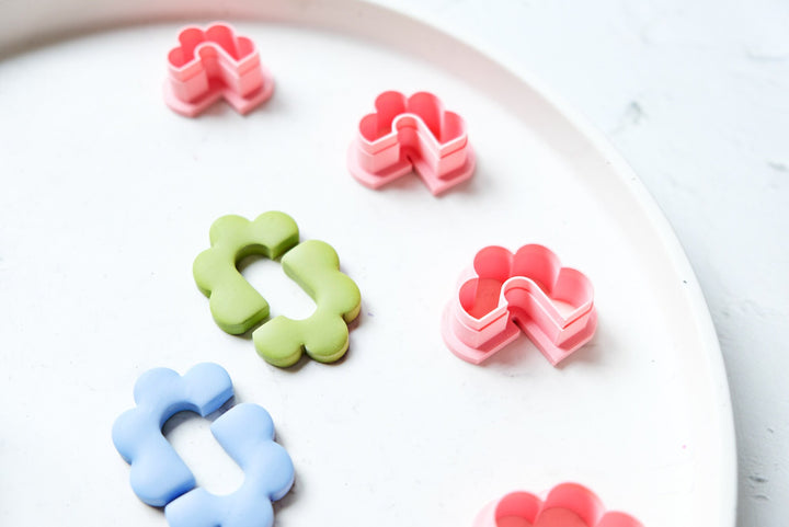 Flower polymer clay cutter (1pc), Half flower cutter, Hoop flower clay cutter, Geometric shape, Custom earring cutter, Earring cutter