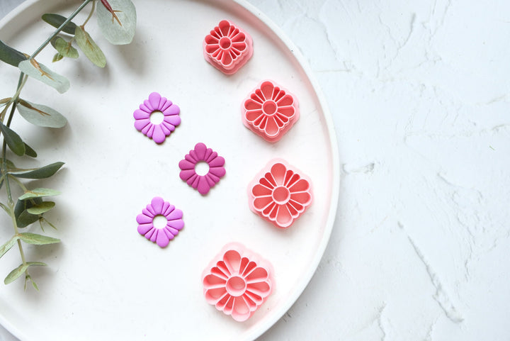 Flower boho clay cutter, Flower chape earring cutter, Summer clay cutter, Botanical Clay Cutters, Flower earrings, Polymer clay cutter set