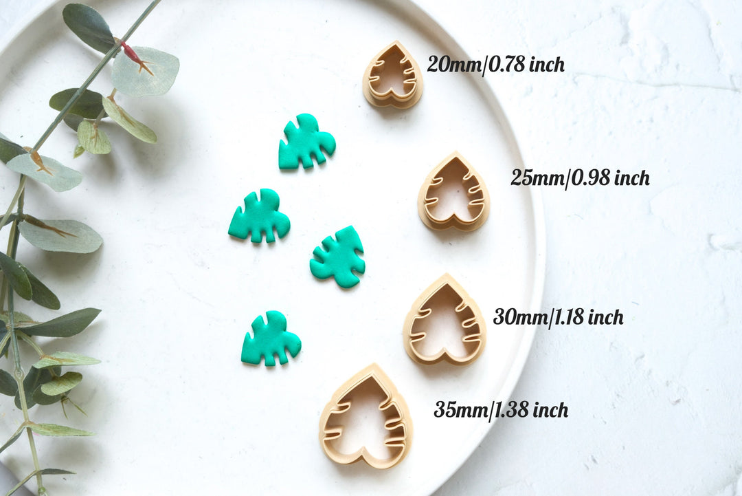 Monstera leaf polymer clay cutter, Leaf Clay Cutter, Leaf Cookie cutter, Hair clip cutter, Biscuit cutter, Earring making tool, Clay tool