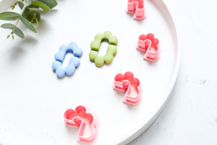 Flower polymer clay cutter (1pc), Half flower cutter, Hoop flower clay cutter, Geometric shape, Custom earring cutter, Earring cutter