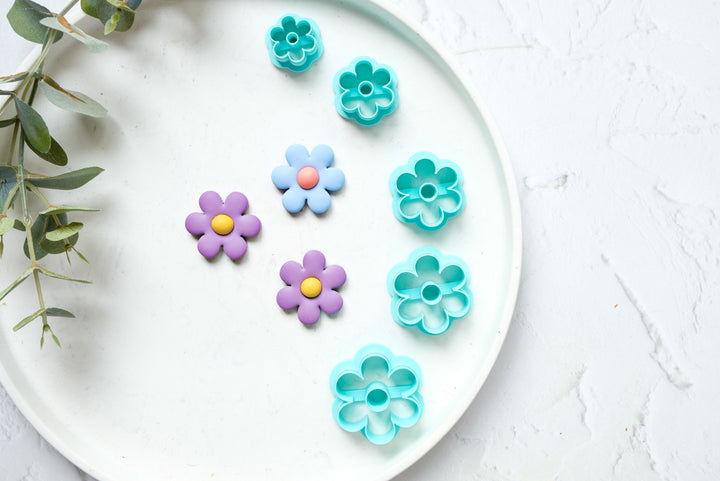 Daisy Polymer Clay Cutters: Flower Earring Making, 5 Sizes