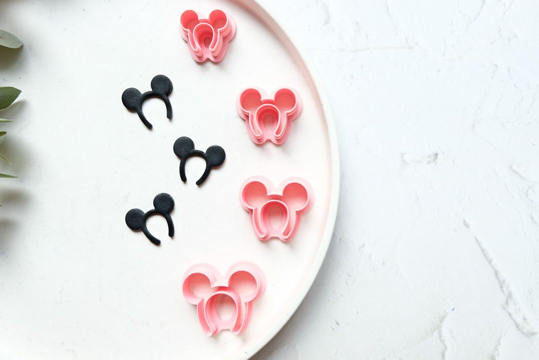 Mouse clay cutter, Mouse headband earring cutter, Mouse ears cutter, Mouse Clay Cutters, Disney earrings, Polymer clay cutter set