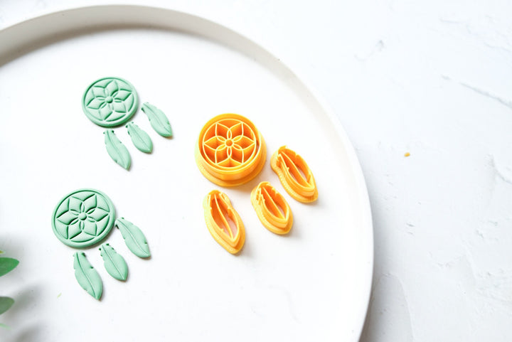 Dreamcatcher clay cutter, Boho Polymer Clay Cutter, Cookie cutter, Summer hair clip cutter, Biscuit cutter, Earring making tool, Clay tool