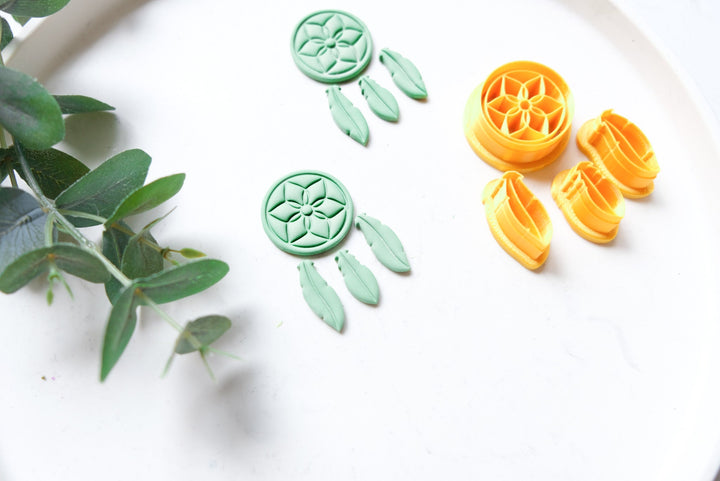 Dreamcatcher clay cutter, Boho Polymer Clay Cutter, Cookie cutter, Summer hair clip cutter, Biscuit cutter, Earring making tool, Clay tool