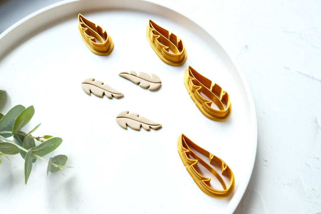 Feather clay cutter set, Boho Clay earring Cutter, Geometric cutter, Cookie cutter, Earring making tool, Clay tool