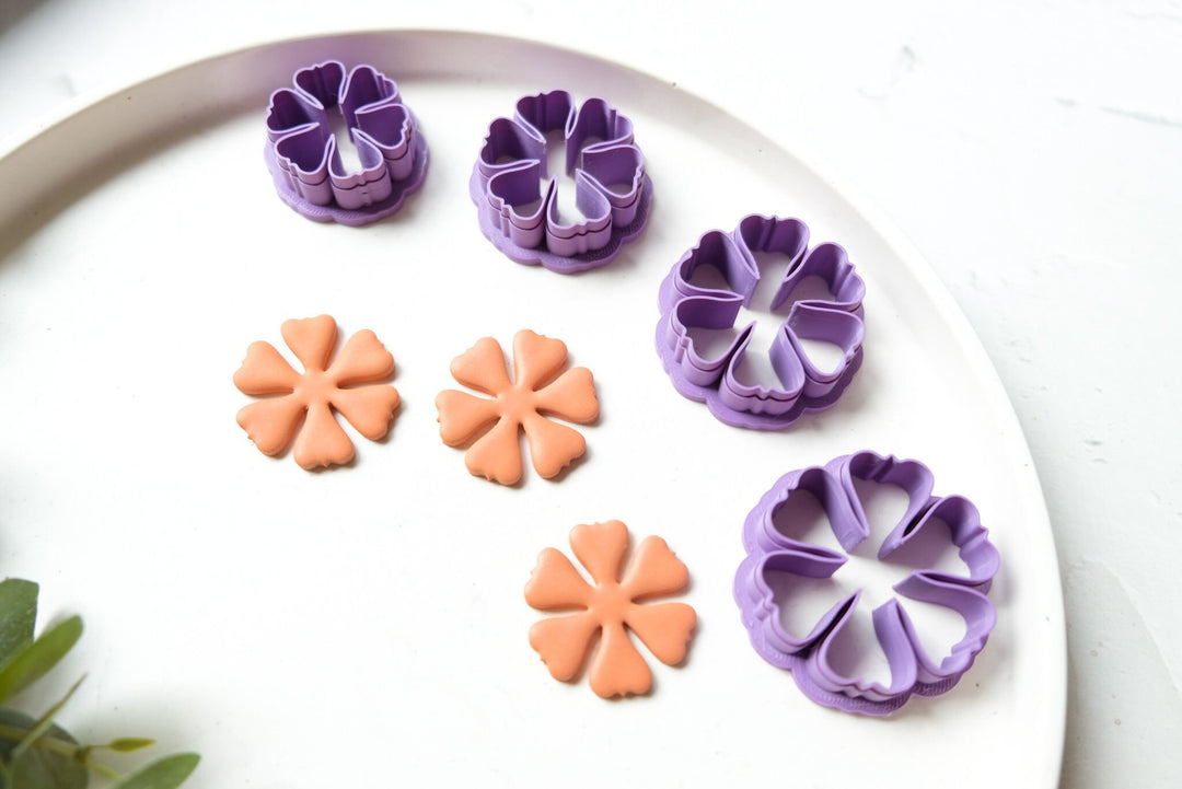 Flower clay cutter, Boho earring cutter, Summer clay cutter, Geometric Clay Cutters, Flower cutter earrings, Polymer clay cutter set