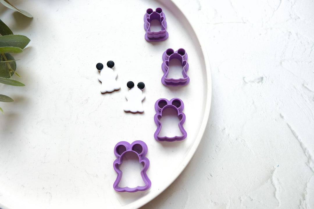 Halloween ghost clay cutter, Mickey clay cutter, Halloween cutter, Mickey ghost Clay Cutter, Disney earrings, Polymer clay cutter set