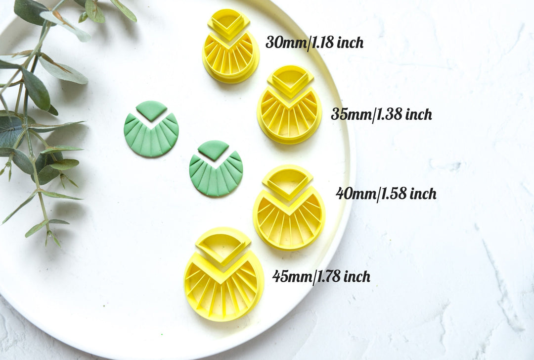 Sunshine clay cutter, Geometric Embossed cutter, Sunshine earrings, Scallop circle clay cutter, Sun Earring cutter