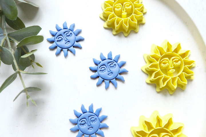 Sun polymer clay cutter, Sun with face Clay earring Cutter, Galactic cutter, Polymer clay jewelry cutter, Earring making tool, Clay tool