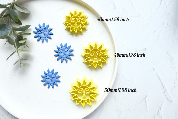 Sun polymer clay cutter, Sun with face Clay earring Cutter, Galactic cutter, Polymer clay jewelry cutter, Earring making tool, Clay tool