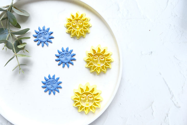 Sun polymer clay cutter, Sun with face Clay earring Cutter, Galactic cutter, Polymer clay jewelry cutter, Earring making tool, Clay tool