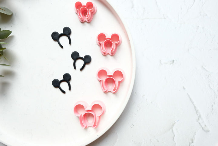 Mouse clay cutter, Mouse headband earring cutter, Mouse ears cutter, Mouse Clay Cutters, Disney earrings, Polymer clay cutter set