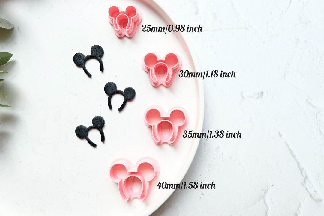 Mouse clay cutter, Mouse headband earring cutter, Mouse ears cutter, Mouse Clay Cutters, Disney earrings, Polymer clay cutter set