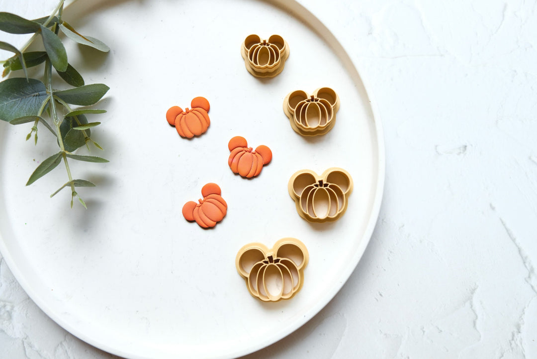 Halloween pumpkin clay cutter, Pumpkin mickey earring cutter, Halloween cutter, Mickey Clay Cutter, Disney earrings, Polymer clay cutter set