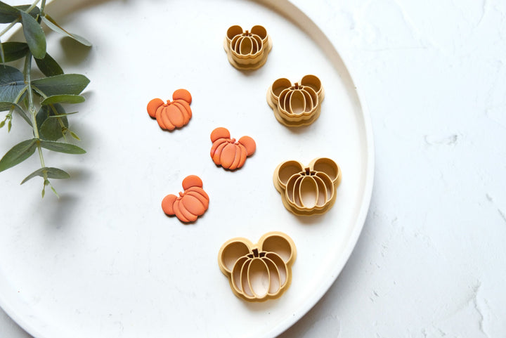 Halloween pumpkin clay cutter, Pumpkin mickey earring cutter, Halloween cutter, Mickey Clay Cutter, Disney earrings, Polymer clay cutter set