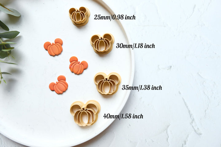 Halloween pumpkin clay cutter, Pumpkin mickey earring cutter, Halloween cutter, Mickey Clay Cutter, Disney earrings, Polymer clay cutter set