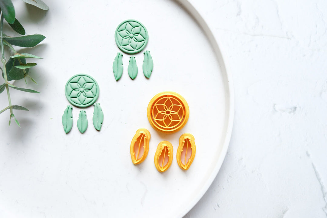 Dreamcatcher clay cutter, Boho Polymer Clay Cutter, Cookie cutter, Summer hair clip cutter, Biscuit cutter, Earring making tool, Clay tool