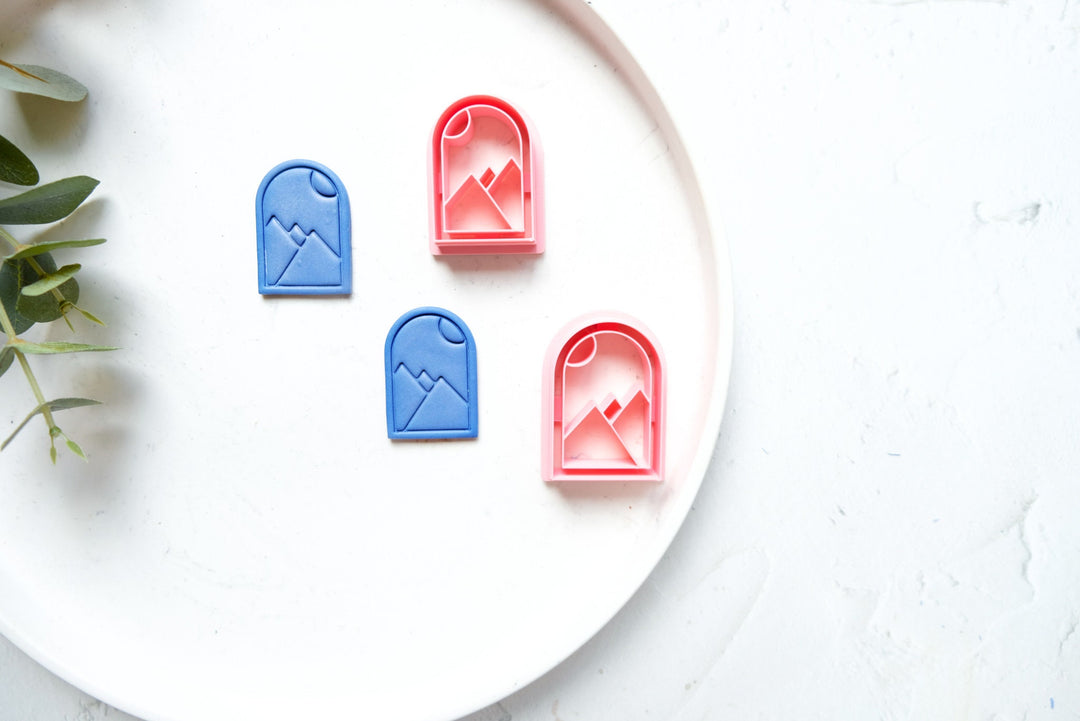 Arch mountain polymer clay cutters, Window earring cutter, Hair clip cutter, Geometric shape, Custom earring cutter, Earring cutter