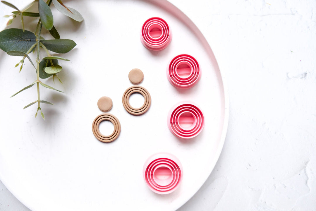 Circle polymer clay cutter, Imprint Circle cutter, Extruded circle cutter, Circle earrings, Scallop clay cutter, Geometric Earring cutter