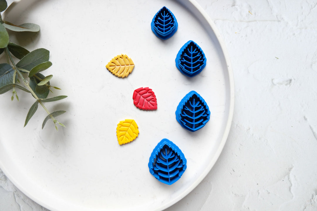 Autumn leaf polymer clay cutter, Aspen leaf clay cutter cutter, Imprint clay cutter, Scallop clay cutter, Nature Earring cutter