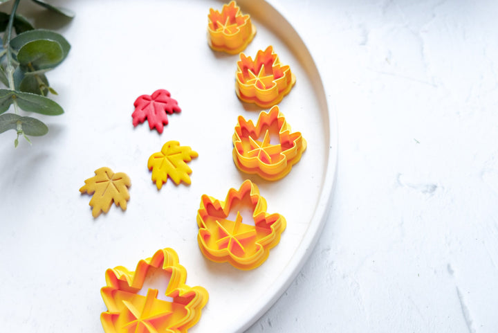 Maple leaf polymer clay cutter, Autumn leaf clay cutter cutter, Imprint clay cutter, Scallop clay cutter, Nature Earring cutter