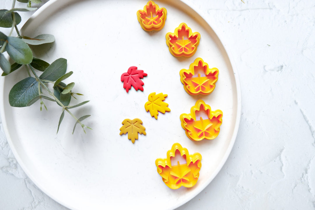 Maple leaf polymer clay cutter, Autumn leaf clay cutter cutter, Imprint clay cutter, Scallop clay cutter, Nature Earring cutter