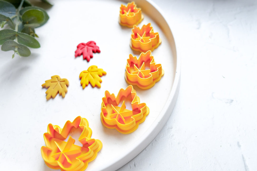 Maple leaf polymer clay cutter, Autumn leaf clay cutter cutter, Imprint clay cutter, Scallop clay cutter, Nature Earring cutter