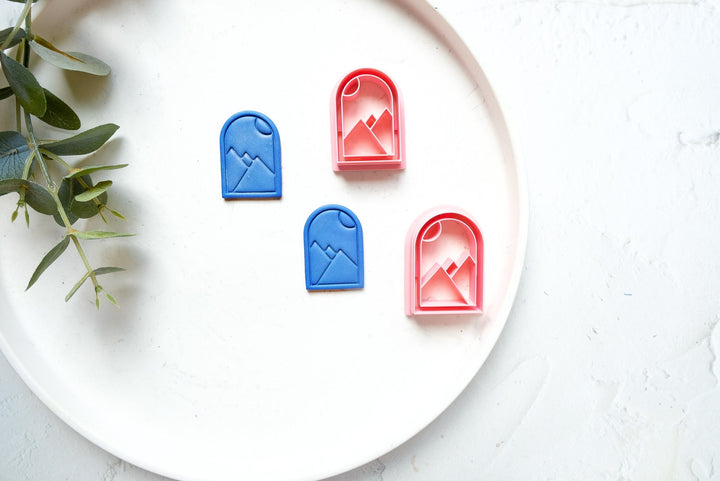 Arch mountain polymer clay cutters, Window earring cutter, Hair clip cutter, Geometric shape, Custom earring cutter, Earring cutter