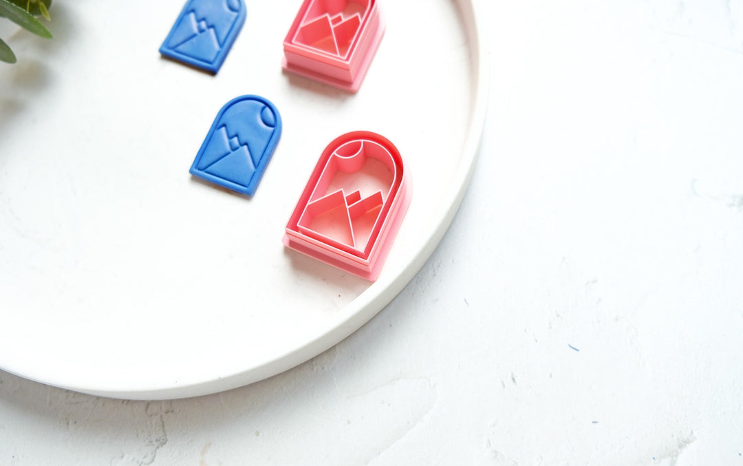 Arch mountain polymer clay cutters, Window earring cutter, Hair clip cutter, Geometric shape, Custom earring cutter, Earring cutter