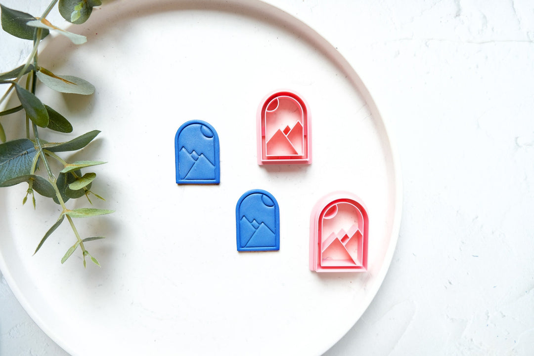 Arch mountain polymer clay cutters, Window earring cutter, Hair clip cutter, Geometric shape, Custom earring cutter, Earring cutter