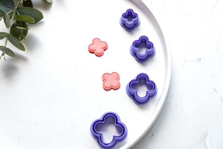 Flower clay cutter, Moroccan earring cutter, Geometric shape clay cutter, Imprint Clay Cutters, Flower earrings, Polymer clay cutter set