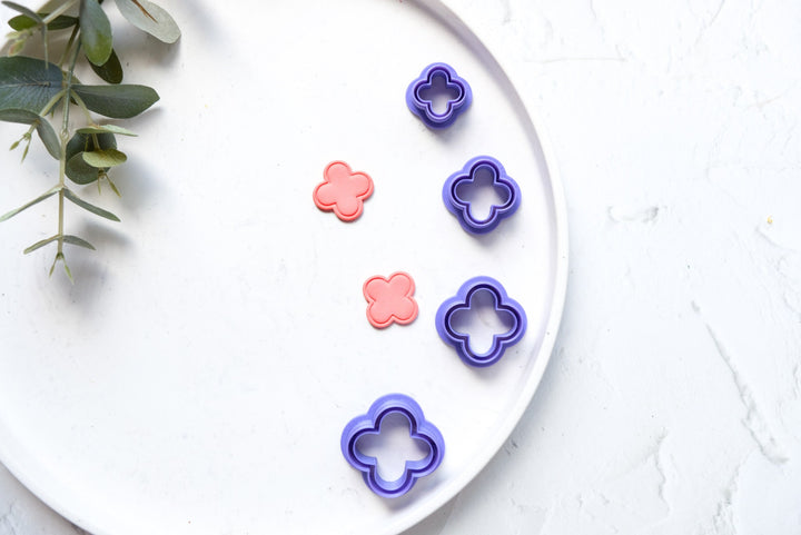 Flower clay cutter, Moroccan earring cutter, Geometric shape clay cutter, Imprint Clay Cutters, Flower earrings, Polymer clay cutter set