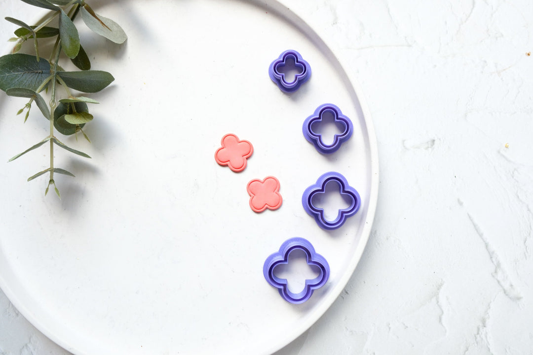 Flower clay cutter, Moroccan earring cutter, Geometric shape clay cutter, Imprint Clay Cutters, Flower earrings, Polymer clay cutter set