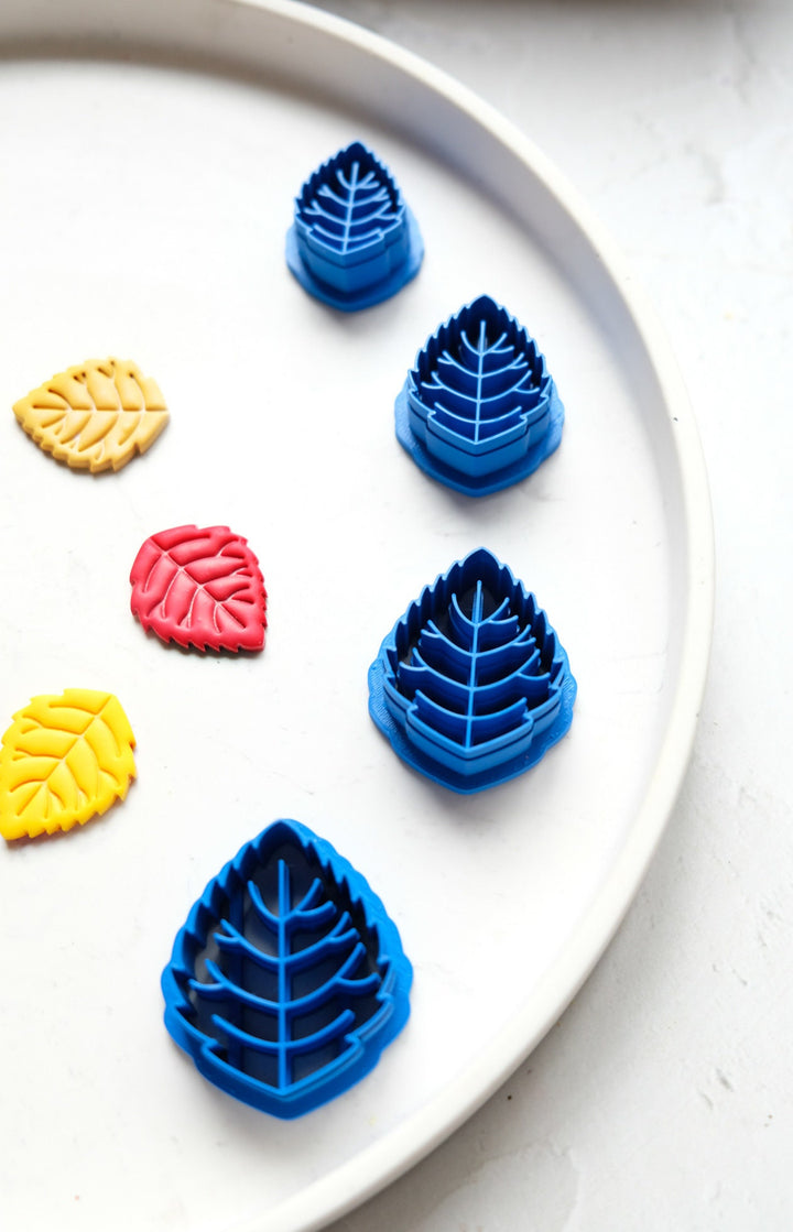 Autumn leaf polymer clay cutter, Aspen leaf clay cutter cutter, Imprint clay cutter, Scallop clay cutter, Nature Earring cutter