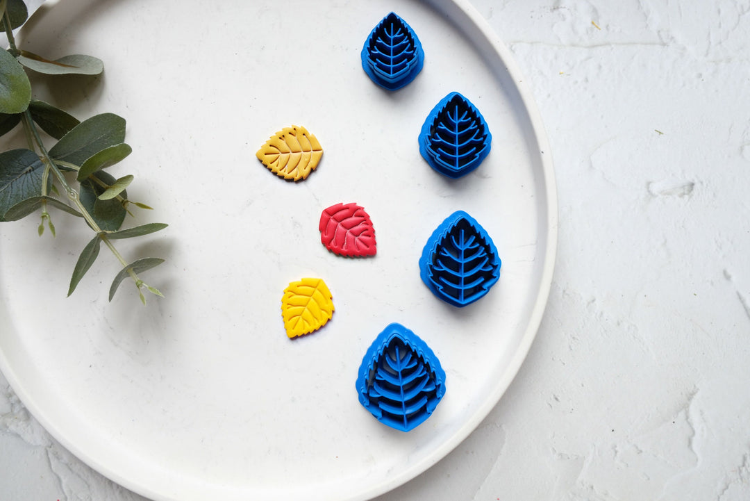 Autumn leaf polymer clay cutter, Aspen leaf clay cutter cutter, Imprint clay cutter, Scallop clay cutter, Nature Earring cutter