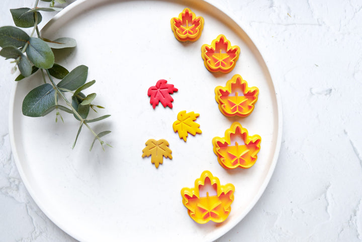 Maple leaf polymer clay cutter, Autumn leaf clay cutter cutter, Imprint clay cutter, Scallop clay cutter, Nature Earring cutter