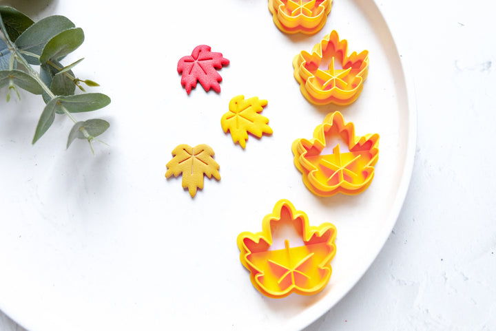 Maple leaf polymer clay cutter, Autumn leaf clay cutter cutter, Imprint clay cutter, Scallop clay cutter, Nature Earring cutter