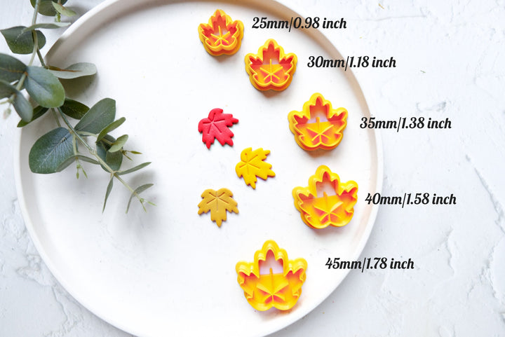 Maple leaf polymer clay cutter, Autumn leaf clay cutter cutter, Imprint clay cutter, Scallop clay cutter, Nature Earring cutter