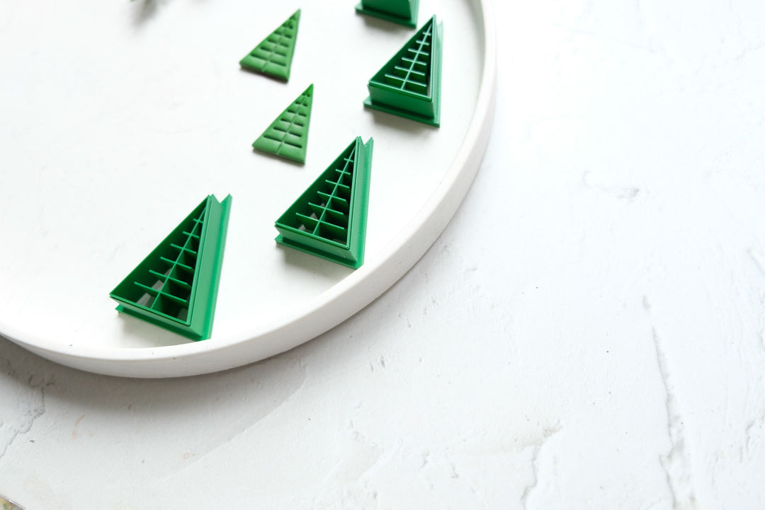 Christmas Tree clay cutter (B), Christmas Tree Embossed cutter, Christmas earrings, Scallop Christmas tree clay cutter