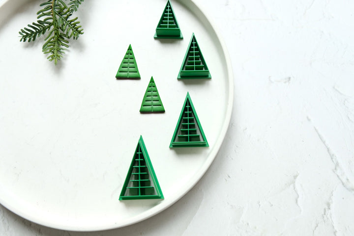 Christmas Tree clay cutter (B), Christmas Tree Embossed cutter, Christmas earrings, Scallop Christmas tree clay cutter