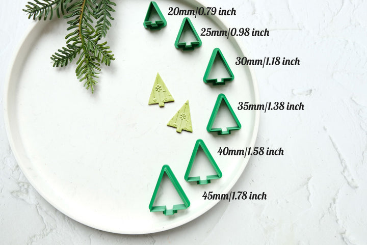 Christmas Tree clay cutter (C), Christmas Tree Embossed cutter, Christmas earrings, Scallop Christmas tree clay cutter