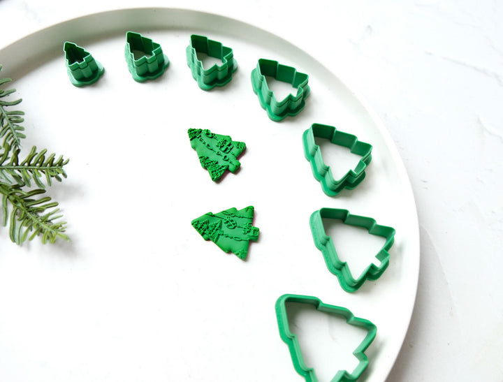 Christmas Tree clay cutter (D), Christmas Tree Clay Earrings, Christmas earrings, Scallop Christmas tree clay cutter