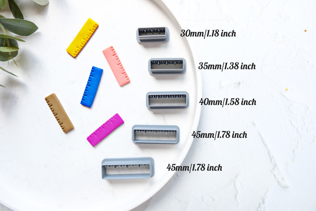 Ruler clay cutter, Back to school clay cutter, Embossed ruler clay cutter, Scallop clay cutter, Ruler Earring cutter