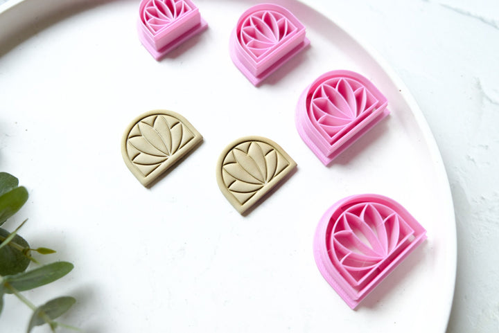 Lotus Arch polymer clay cutter, Embossed clay cutter cutter, Imprint clay cutter, Scallop clay cutter, Lotus Arch Earring cutters