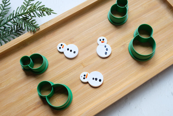 Christmas Snowman clay cutter, Snowman clay cutter, Christmas earrings, Scallop Snowman clay cutter, Celebration clay cuttter